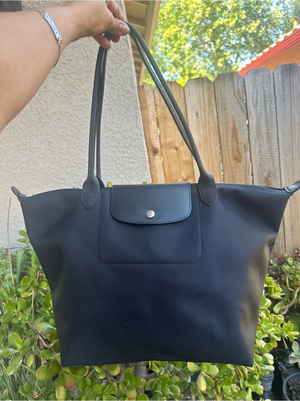 Longchamp Black Le Pliage Large Tote